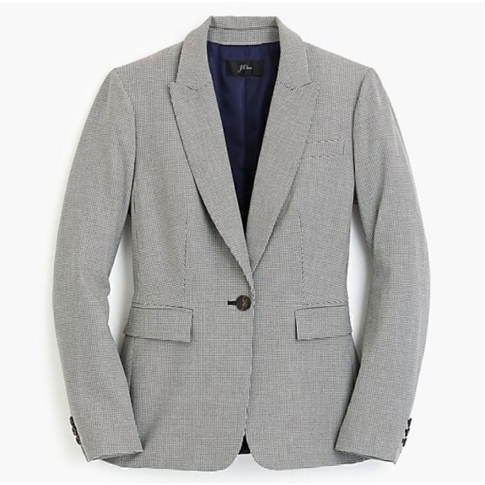 J. Crew Women’s Traditional Houndstooth Single Button Peplum Blazer